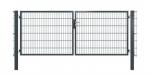 Doppel-Tor, 2-flügelig, ca. 300 x 180 cm (BxH), Stärke 6/5/6 mm, Pfosten 80x80 mm - anthrazit (RAL7016) - symmetrisch